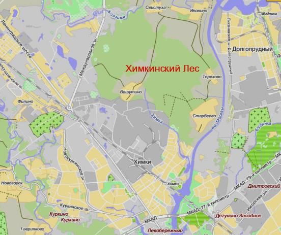 Карта химкинского района московской области с деревнями и дорогами
